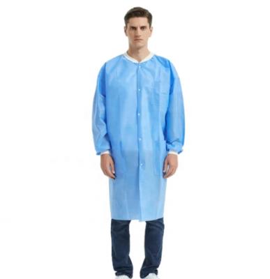 China Disposable Lab Coat 25-50gsm Breathable Comfortable Wholesale Nonwoven Products for sale