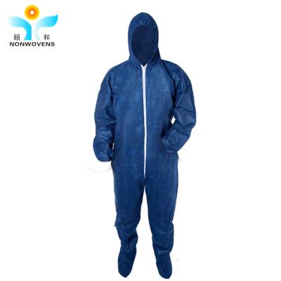 Китай Носка YIHE Spunbond устранимая защитная, голубые устранимые Coveralls 68gsm продается