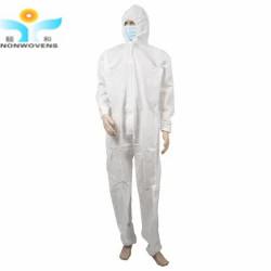 China OEM SMS Disposable Protective Coverall , Dust proof Acid Resistant Coveralls for sale