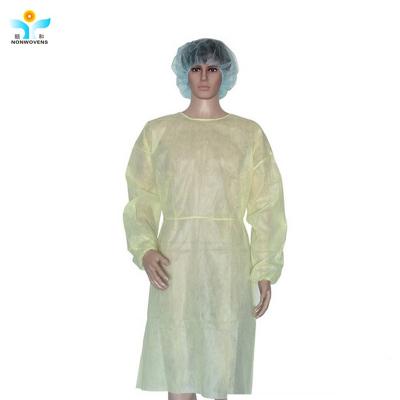 China Normales/verstärktes Krankenhaus-Wegwerfisolierungs-Kleid 30-60gsm zu verkaufen