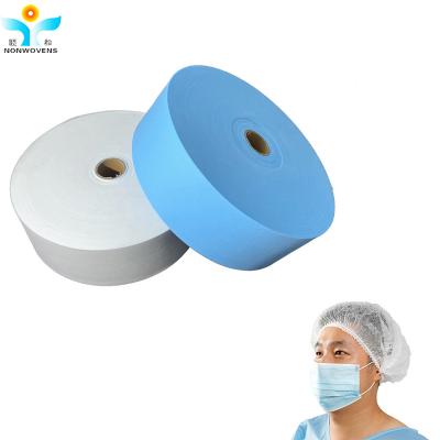 Cina Prodotto non intessuto materiale 25gsm del polipropilene del vergine pp Spunbond di 100% per la maschera di protezione nera Earloop in vendita