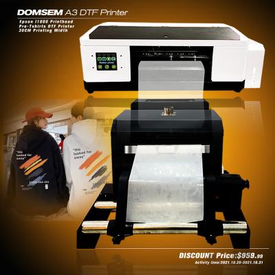 China Hotels DOM SEM PET a3 news diy inkjet t-shirt printer (big promotion) transfer film dtf printers with eposn l1800 print head for sale