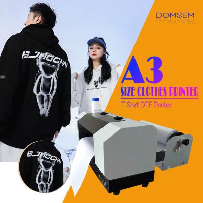 China Hotels DOMSEM A3 Size DTF T-shirt Printer With Unlimited Length For Any Textile for sale