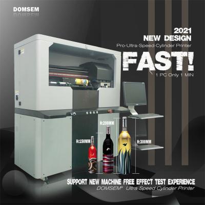 China 2021 new DOMSEM hotels cylinder printers with high speed at 1pc/15-60s for bottle printing UV pritner for sale