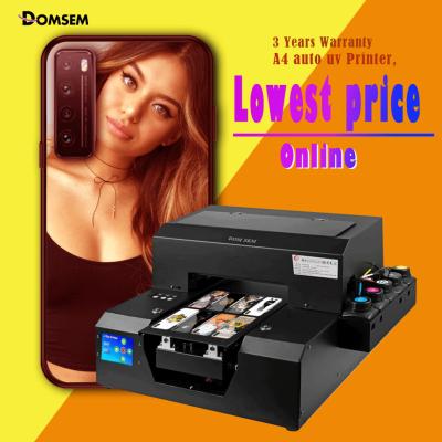 China 2018 Hot Selling Portable UV Printer A4 Size PVC 2018 Gift Package Metal Aluminum Copper Wood Glass Black Or Red Smart Digital Printing Machine for sale