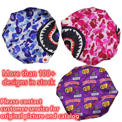 China 2021 Wholesale Eco-Friendly Women's Hood Shower Nightcap Designer Silk Satin Hair Hoods Hijab For Ladies for sale