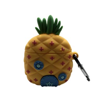 China Cartoon Style Cute Hot Selling Silicone Wireless Earphone Cover Protective Shell Silicone Protective Shell Spongebob Pineapple Castle Shape for sale