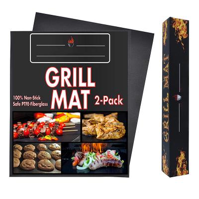 China Reusable Non-Stick BBQ Grill Mat Family Party Cooking Baking Dustproof Ptfe Grill Mat for sale