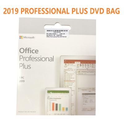 China Microsoft Office 2019 Professional Plus English Version Edition For Windows DVD SAC Office 2019 Professional Plus DVD Bag for sale