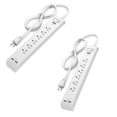 China Residential/General Purpose Hot Sale ETL Certification 6-Outlet Power Strip Straight Power Strip Power Cord With 2 USB Ports for sale