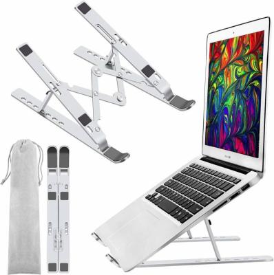 China (Size) Height Adjustable Aluminum Foldable Portable Fit Riser Laptop Stand Adjustable Folding Desk Stand for sale