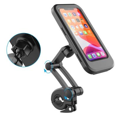 China Adjustable Portable Bicycle Handlebar Bag 360 Degree Bike Phone Holder Mount Recycling Pack Waterproof Phone Bag for sale