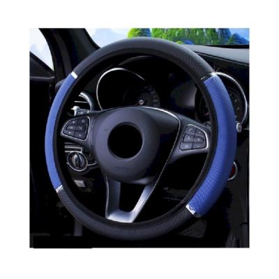 China 2022 car accessories universal wholesale four-season silicone steering wheel 38cm braid on the cover for sale