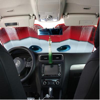 China Lowering Car Interior Temperatures Cute Car Front Windshield Windscreen Sunshade Car Folding Sunshade For Front Window With Logo for sale