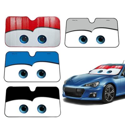 China Lowering Temperatures Car Interior New Product Cartoon Eyes Laser Car Sunshade Custom Logo Wholesale Foldable Car Automatic Window Sunshade Curtains for sale