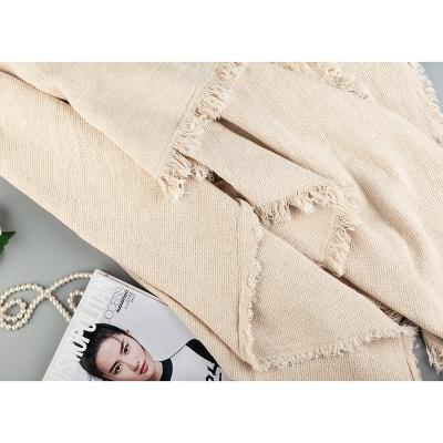 China Factory Manufacture Simple Cotton Fabric Light Weight Washed Sofa Bed Throw Blanket for sale