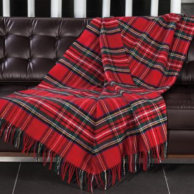 China 100% Mercerized Polyester Christmas Wearable Check Blanket Throw Soft Polyester Acrylic Blanket for sale