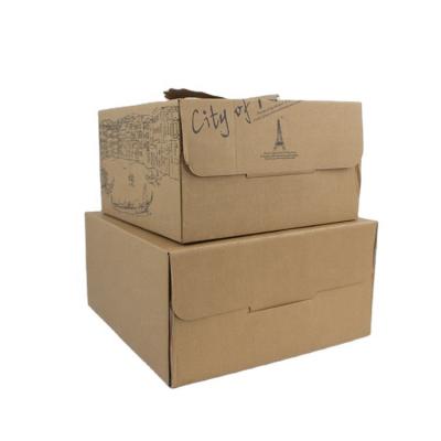 China Recyclable Custom Logo Folding Brown Paper Box Cake Box Packaging Wholesale for sale