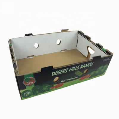 China 2021 Customs Recyclable High Quality Watermelon Corrugated Cardboard Box Accept Corrugated Fruit for sale