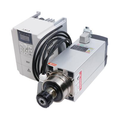 China 6KW ER32 18000rpm 220V/380V CNC Freno cuadrado refrigerado por aire Kit de motor con convertidor de frecuencia de 7.5KW en venta