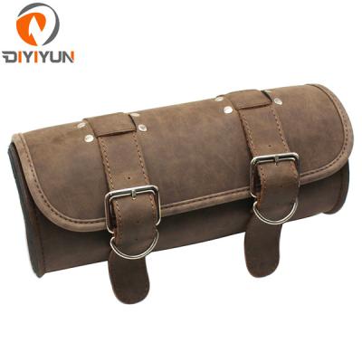 China Motorcycle High Quality Black Design Fashion Saddlebags Leather Luggage Storage Tool Bag For Harley for sale