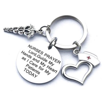 China Promotional Keychain Custom Eco-friendly Metal Nurse Stainless Steel Key Chain for sale