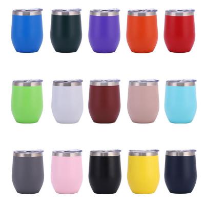 China 12oz Disposable Travel Coffee Stemless Christmas Day Wine Tumbler Cups Sublimation Whites Wine Tumbler for sale