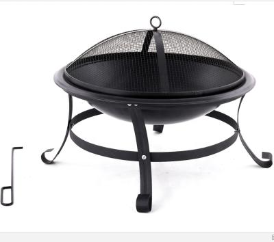 China Outdoor Wood Stored Garden/Patio/Coutyard/Portable Charcoal Fire Pit With Cooking Function For Camping for sale