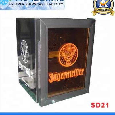 China Hotel Retail 21L Outdoor Commercial Portable Customized Display Freezer With LED Light for sale