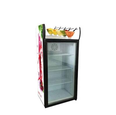 China Commercial Fridge Supermarket Display Freezer Black Marble White LED Glass Power Style LYQ Fan 130 for sale