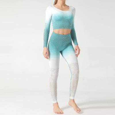 China Wholesale Breathable Yoga Fitness Gym Set Seamless Yoga ClothingNew Design Print Yoga Overalls Sport Wear Women Yoga Tops Set for sale