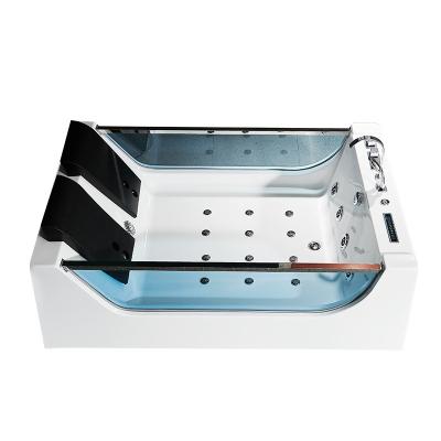 China Home Use 4 Person Hot Tub SPA Indoor Acrylic Glass Sexy Tub Free With Water Fall Air Bubble Jacuzzier for sale