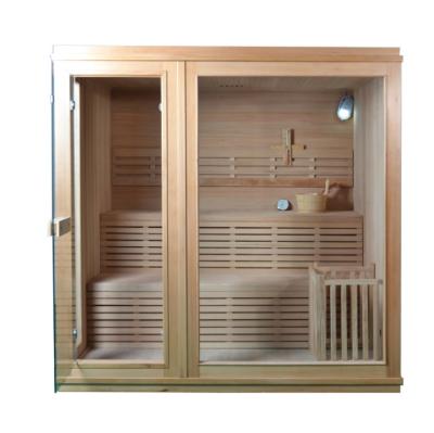 China Computer Control Panel New Arrivals 3 Person Indoor Traditional Wooden Sauna Room For Sale for sale