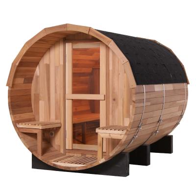 China 6ft Length Traditional Outdoor Hemlock Cedar Wooden Barrel Sauna for sale