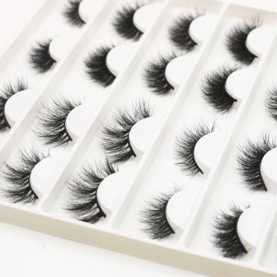 China Wholesale Top Quality Natural Fake Mink Eyelashes Synthetic Fiber Silk Lashes With Seller Customized Packaging Box for sale