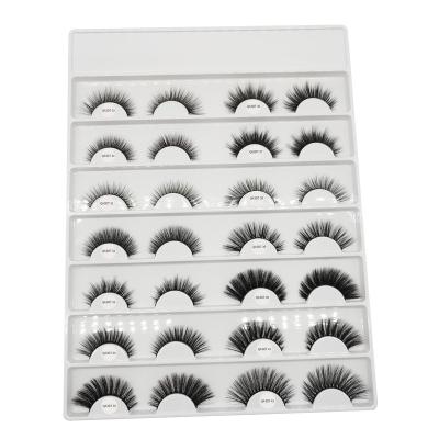 China Brand High Quality False Lashes 3D Strip Full Synthetic Fiber Lashes Mink Hand Made Natural Long False Lashes Clean for sale