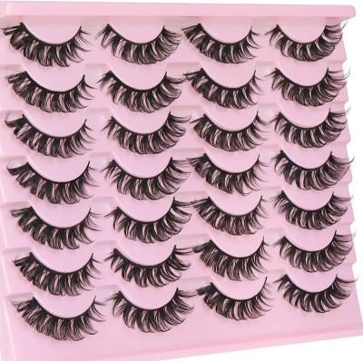 China Natural Customized Label Lashes Unique Hand Made Obvious 3D Effect Gift Box Unique Handmade 3D Effect Vegan Cotton Band Black Faux Mink Lashes for sale