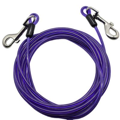 China Plastic Coated 9mm Steel Pet Rope High Tensile Plastic Coated Larger Wire Rope Safety Rope for sale