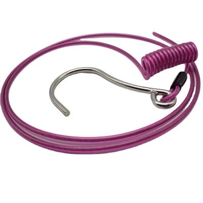 China Plastic Coated Steel Hot Selling Plastic Coated Wire Rope Pet Rope Hoist Rope Larger Luggage Handle for sale