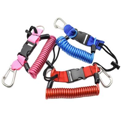 China Reliable 304 Stainless Steel Spring Safety Fishing Outdoor Factory Coiled Cable Lanyard Parts Fishing Safety Rope 5mm for sale