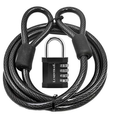 China Custom Wholesale Steel Safety Rope Bike Lock Motorcycle Galvanized High Tensile Plastic Coated Lock for sale