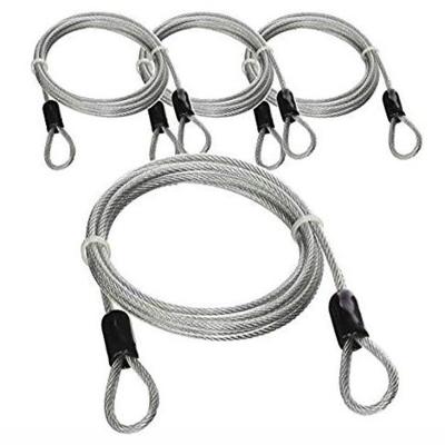 China Carbon Steel 11mm TPU Coated Safety Cable Lock Bike Motorcycle Braking Wire Rope Lock for sale