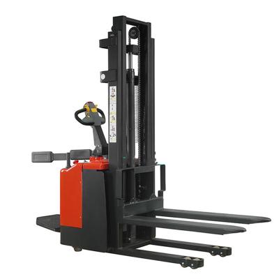 China Building Construction Cylinder 1.5t Station Construction Driving Stacker Forklift Electric Lifting Pallet Hydraulic Stacker for sale