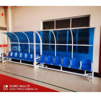 China Steel Q235  Portable Aluminum Football Bench/Seats  Soccer Players Dugout Outdoor Soccer Bleacher Coaches  bench  with seat for sale