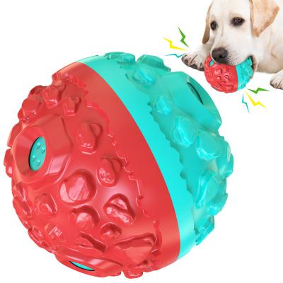 China 2022 New High Quality Stocked Power Chew Dog For Chewers Chewers Aggressive Non-Toxic Hard Rolling Toy Dog Ball With Noise for sale