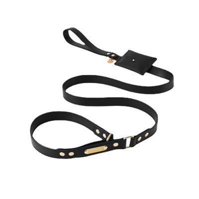 China Sustainable Leather Dog Leash All In One Custom MultifunctionalLeash Pet Leash Accessories for sale