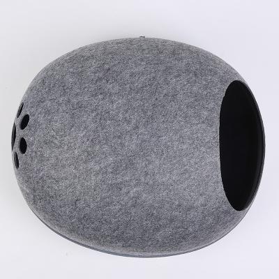 China Breathable Manufacturer High Quality Wool Felt Egg Shaped Pet Beds With Pet Mat In Pet Products for sale