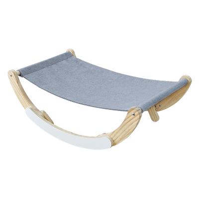 China High Quality Four Seasons Pet Hammock Swing Bed Stocked Wooden Washable Removable Pet Bed for sale