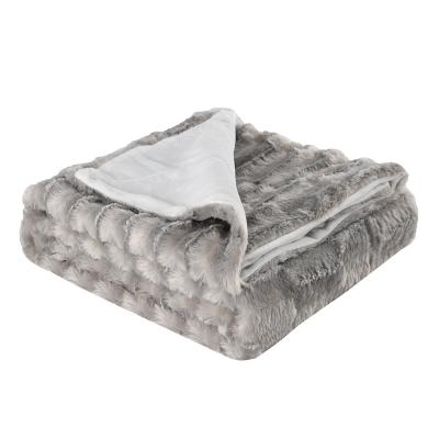 China PORTABLE Custom Made Thickened Double-Layer Coral Blanket Super Soft Plush Brushed PV Plush Nap Blanket Gift for sale