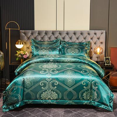 China Anti-Static Luxury Comforter Cover Luxury Bedding Set Comforter Cover Silk Jacquard Satin Bedding Sheet Comforter Cover for sale